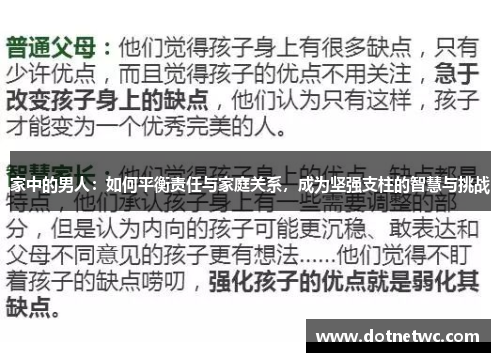 家中的男人：如何平衡责任与家庭关系，成为坚强支柱的智慧与挑战